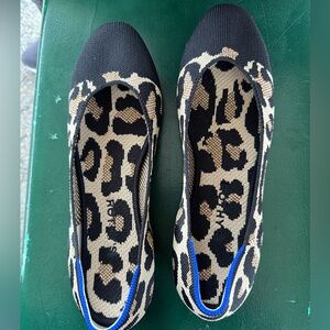 Rothy's Black and Tan Leopard Flats